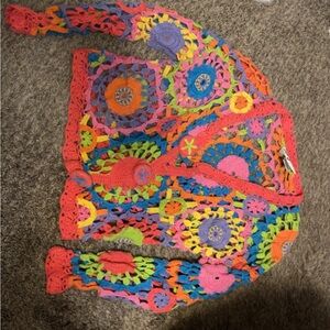 Colorful Crochet Cardigan